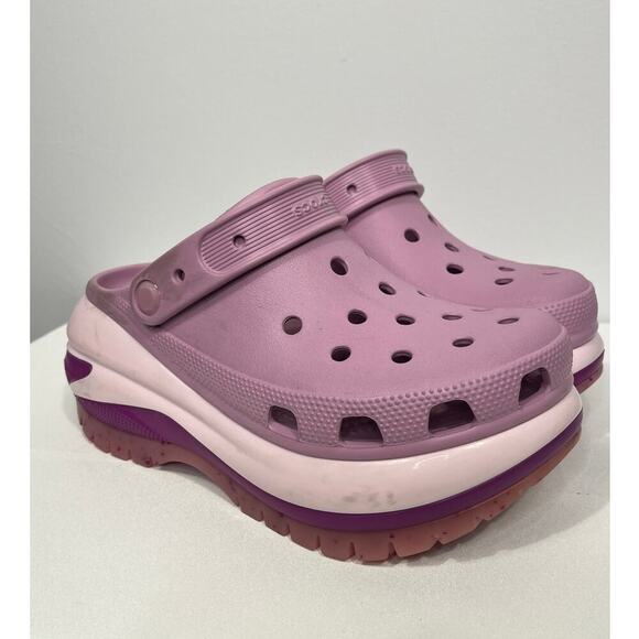 Crocs Women’s Purple Mega Crush Clogs / Size-M5, W7 - Picture 2 of 16